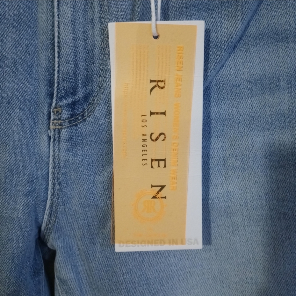 RISEN High Rise Crop Bootcut Fray Hem Jeans - Picture 4 of 13